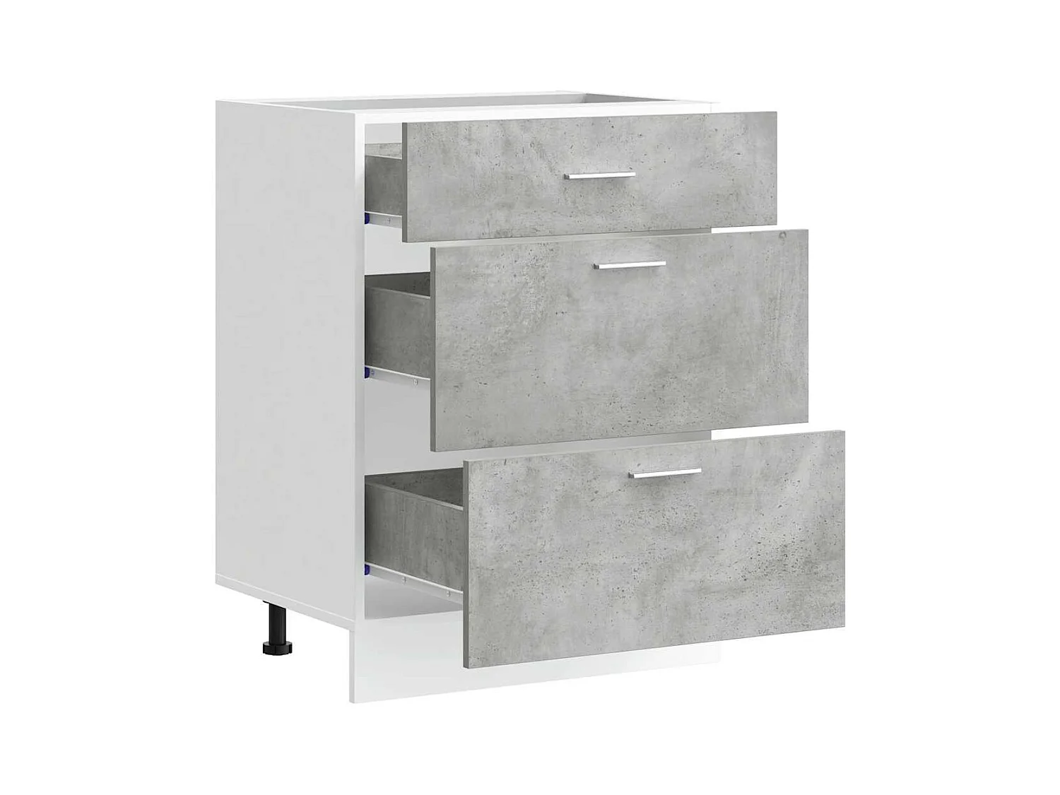Armoire de cuisine gris béton bois d'ingénierie