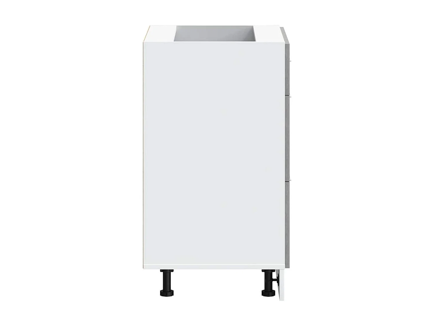 betongrijze keukenkast van bewerkt hout