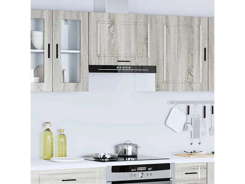 Armoire murale de cuisine sonoma gris bois d'ingénierie