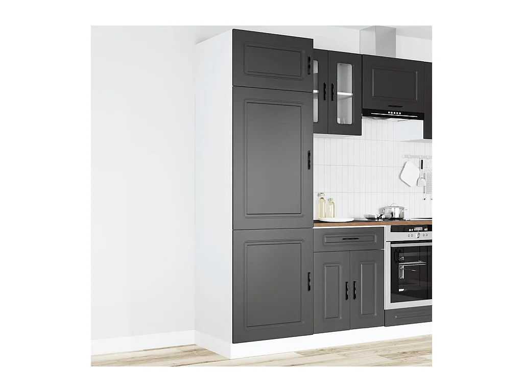 Mobile da cucina in legno ingegnerizzato nero Porto