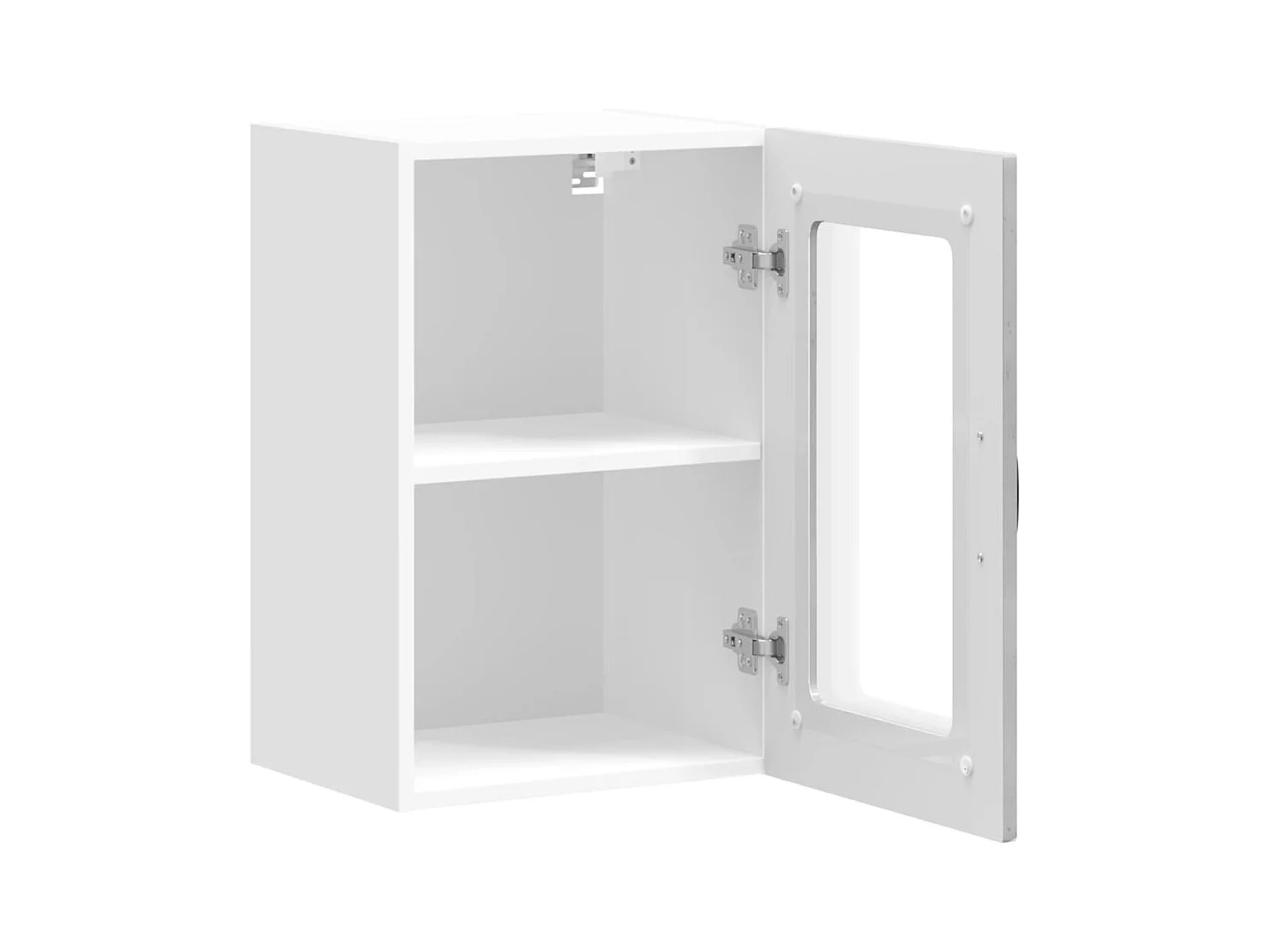 Armoire murale de cuisine avec porte en verre gris béton