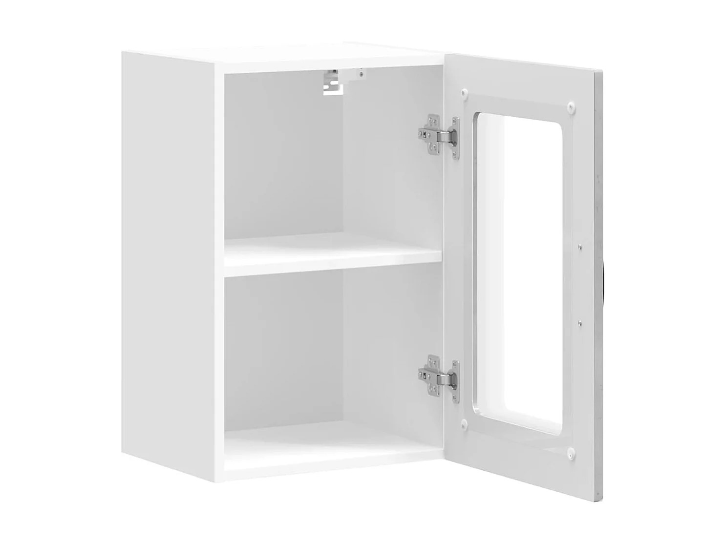 Armoire murale de cuisine avec porte en verre gris béton