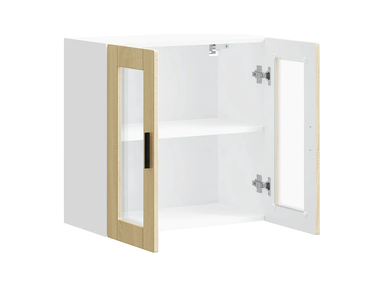 Armoire murale de cuisine et porte en verre chêne sonoma