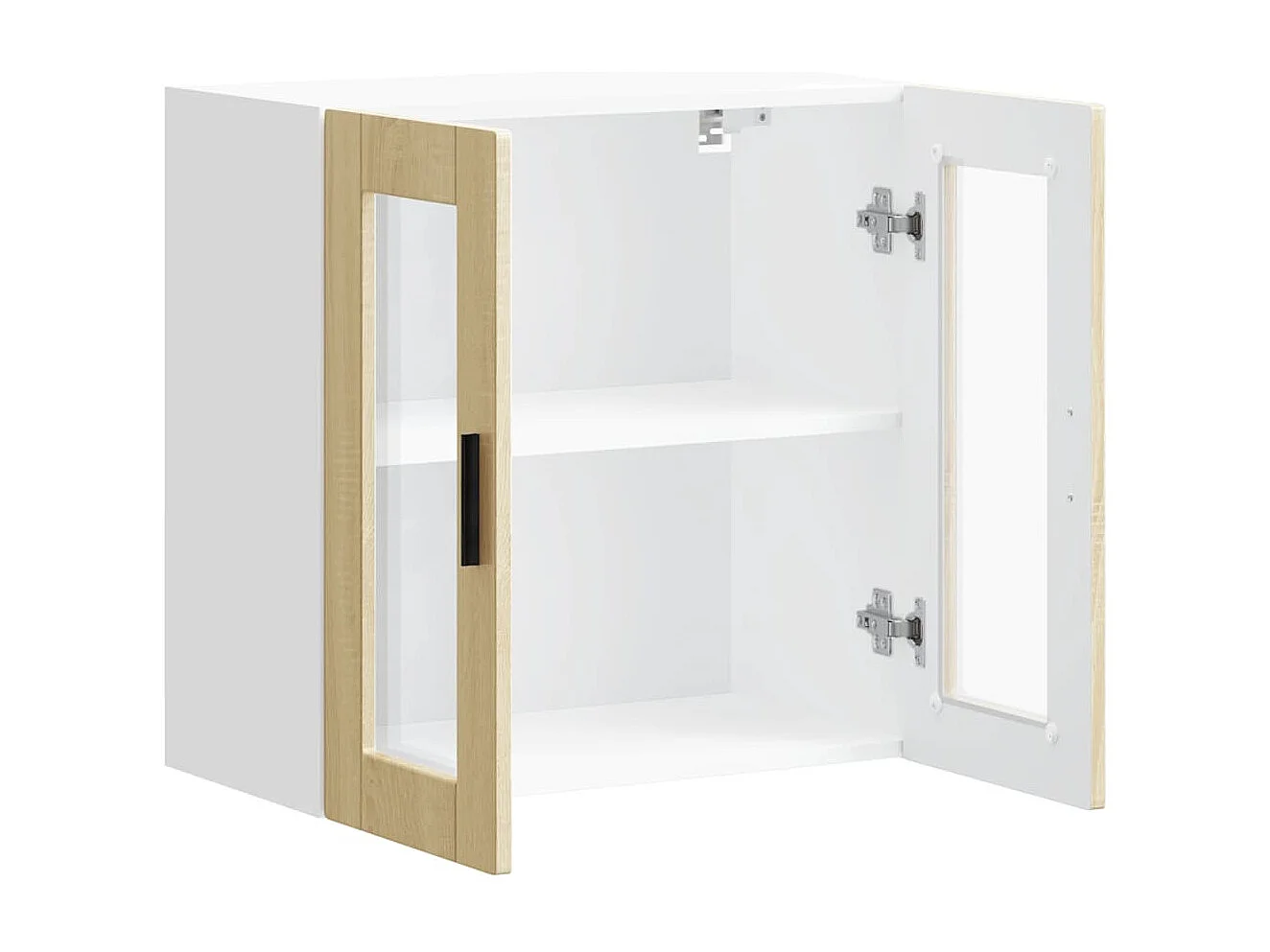 Armoire murale de cuisine et porte en verre chêne sonoma