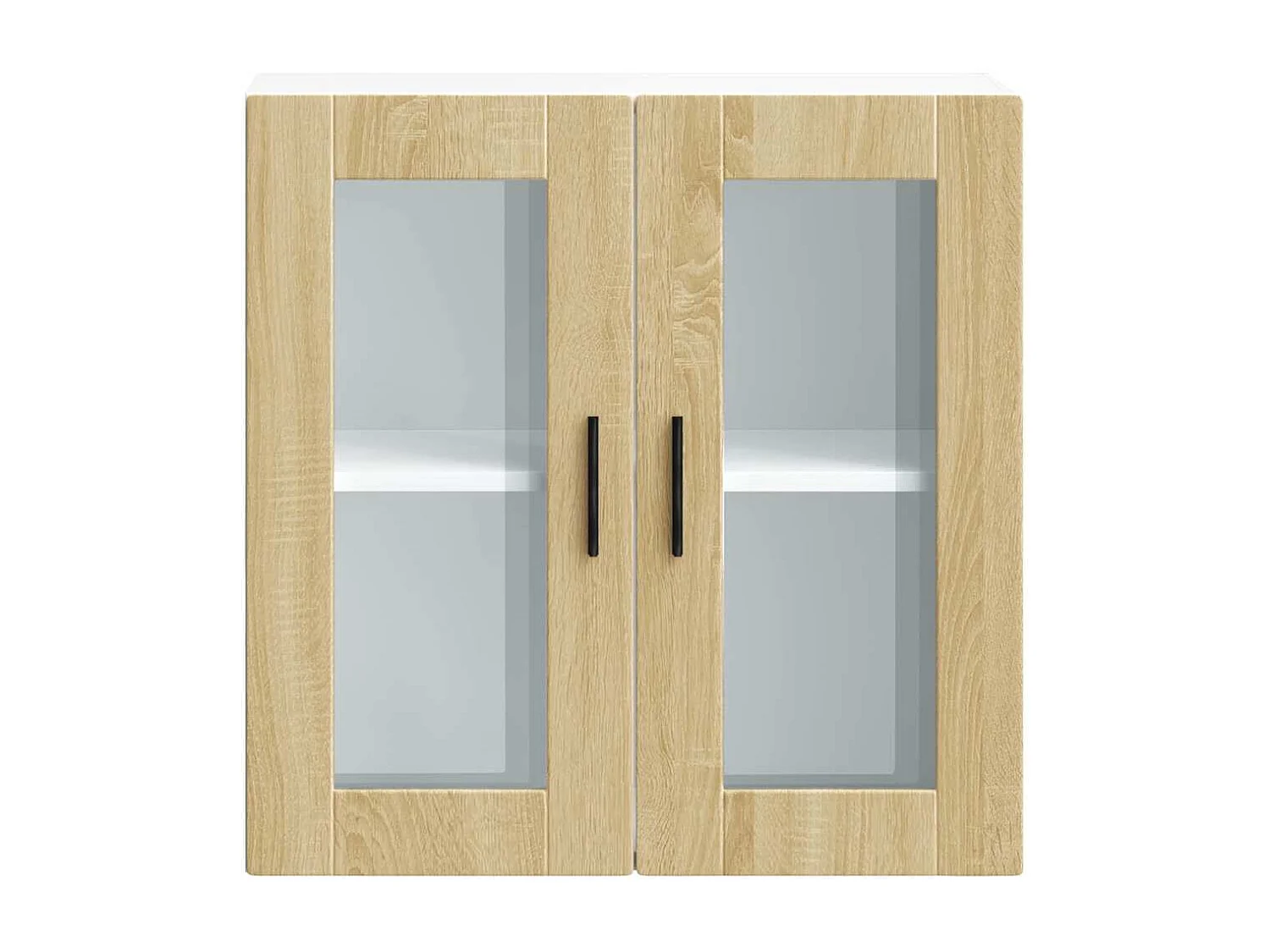 Armoire murale de cuisine et porte en verre chêne sonoma