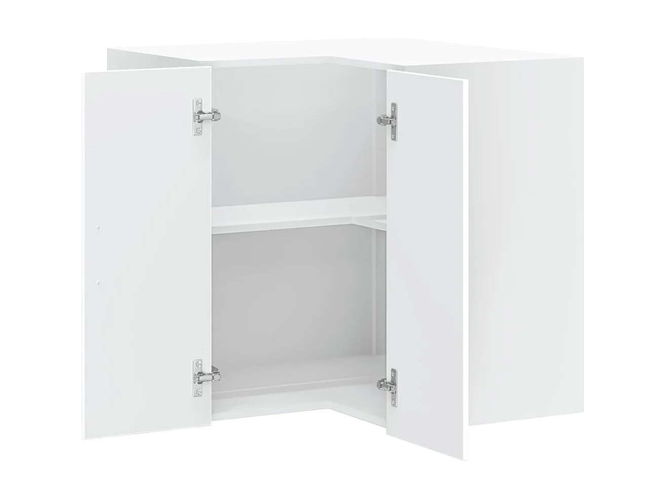 Armoire d'angle murale de cuisine blanc bois d'ingénierie