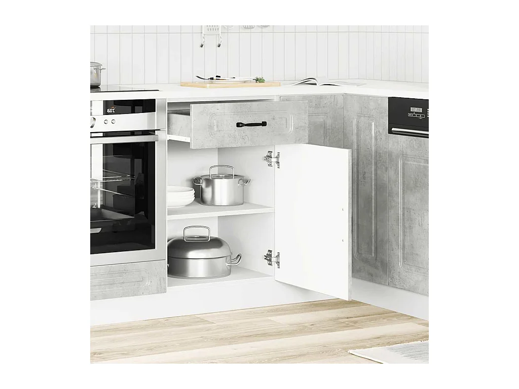 Mobile da cucina in legno ingegnerizzato grigio cemento