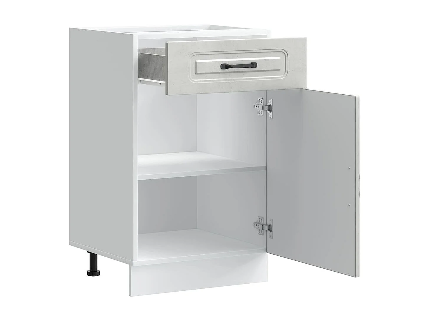 Armoire de cuisine gris béton bois d'ingénierie