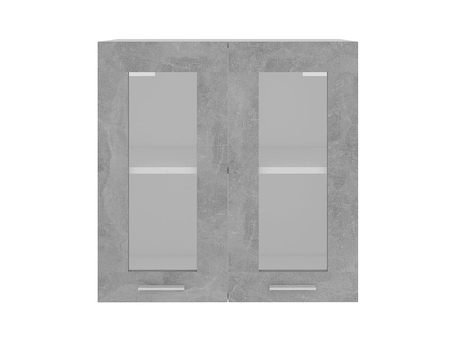 Armoire en verre suspendue Gris béton Bois d'ingénierie