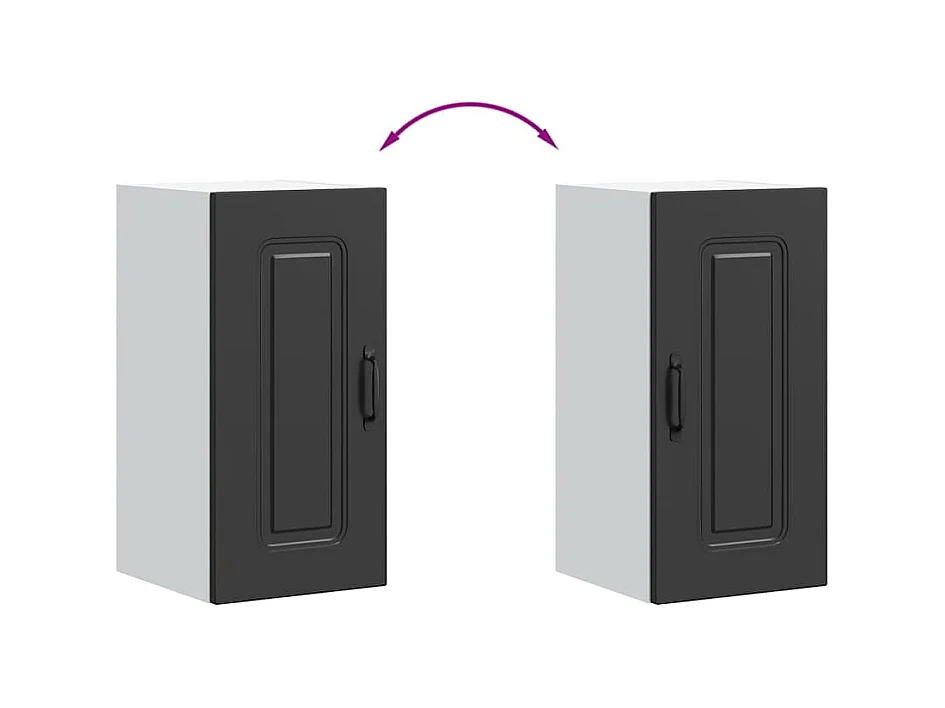 Armoire murale de cuisine noir bois d'ingénierie