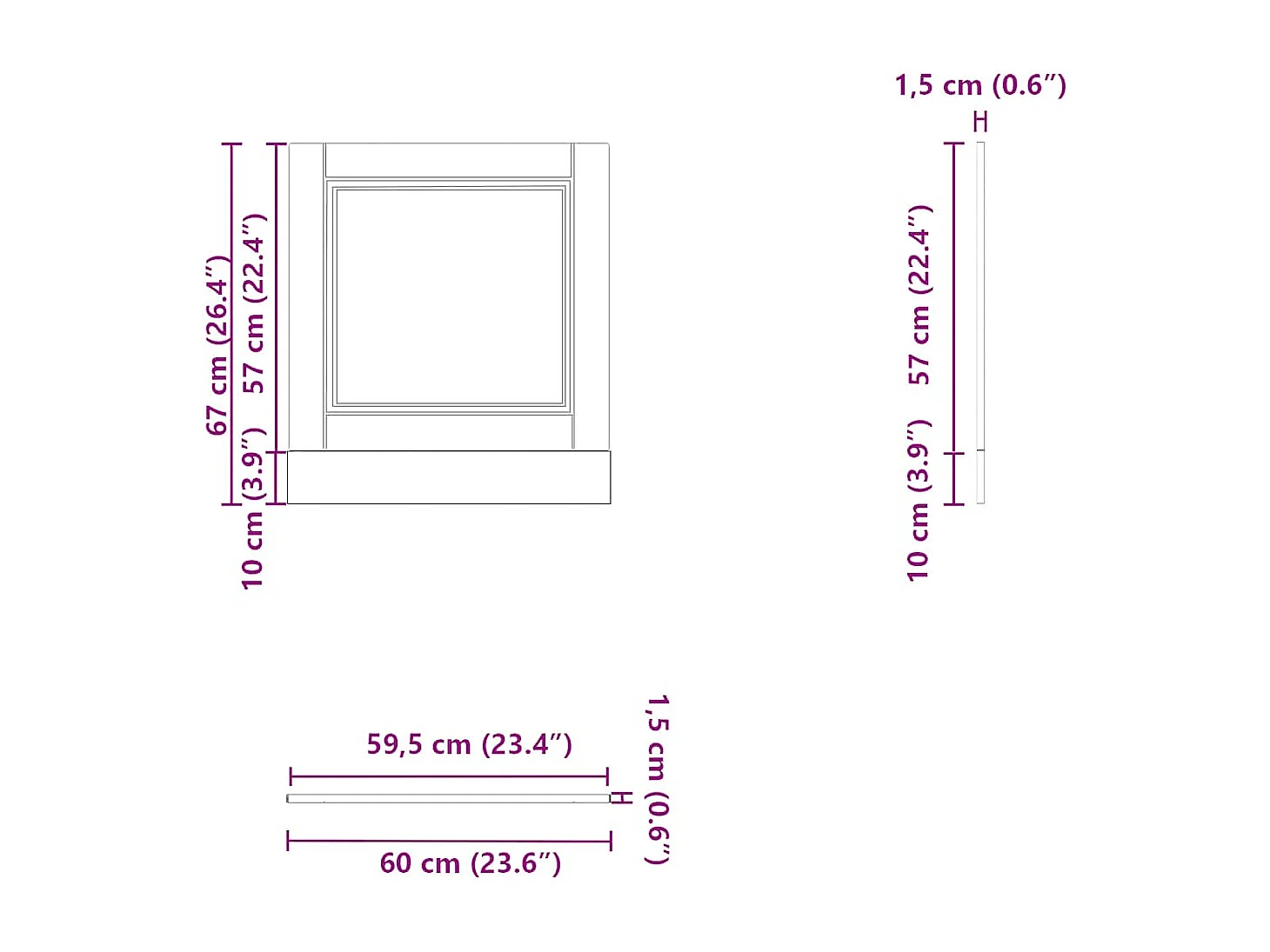 Panneau de lave-vaisselle sonoma gris 60x1,5x67 cm