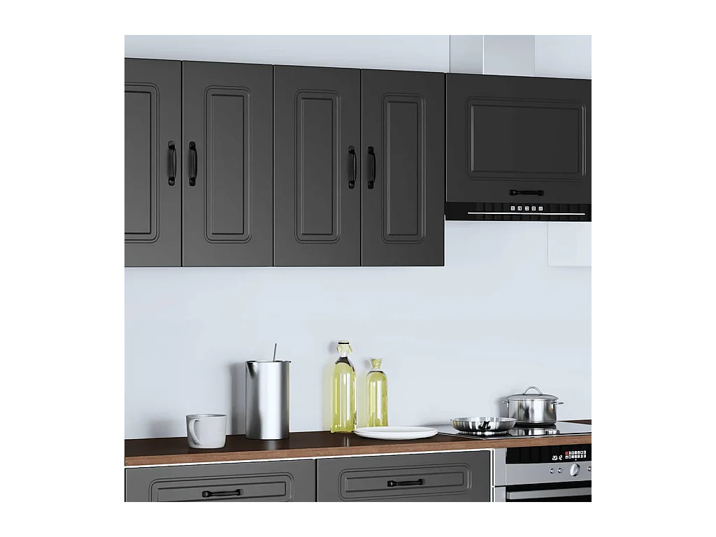 Mobile da cucina in legno ingegnerizzato nero