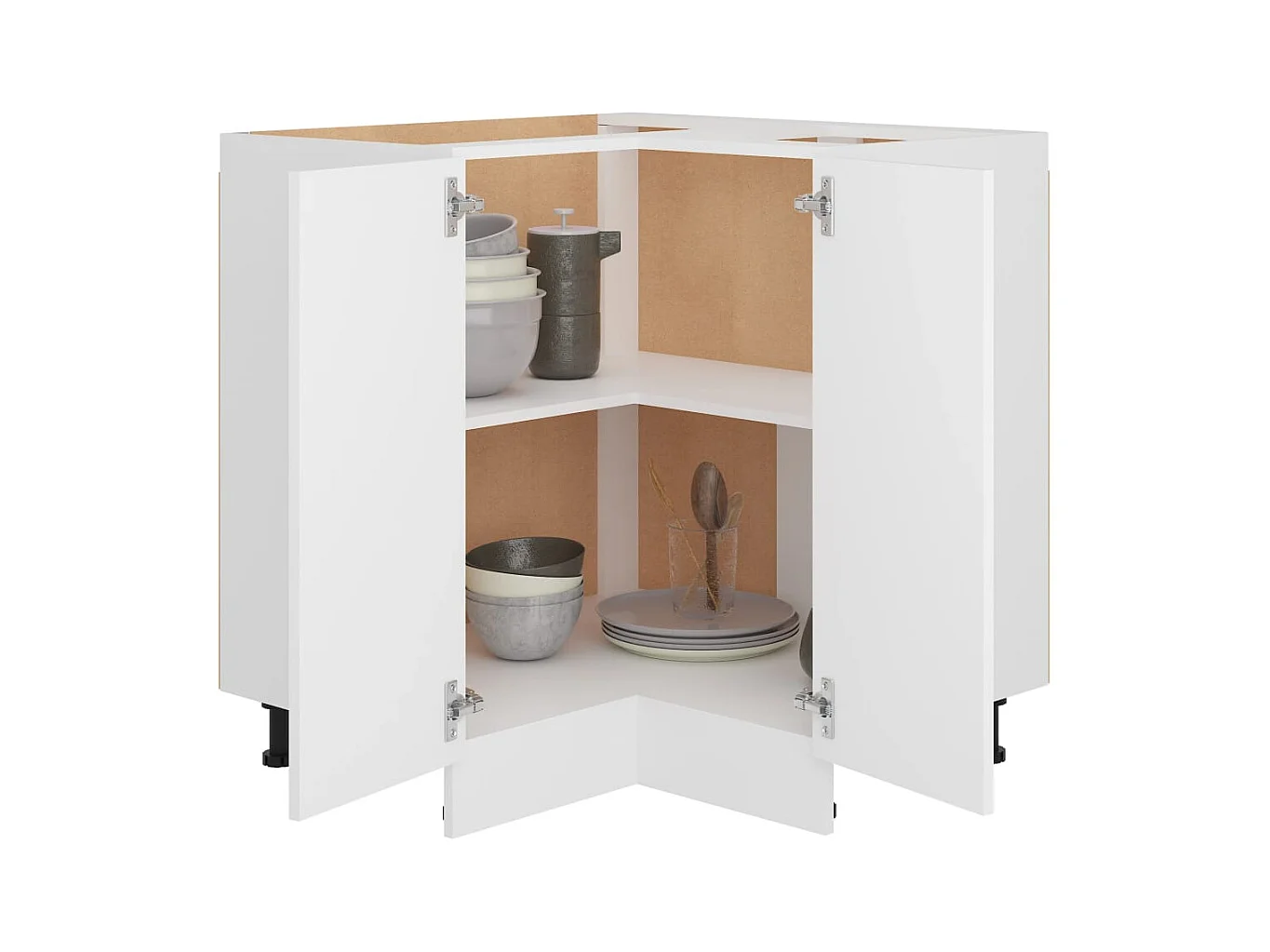 Armoire de plancher d'angle blanc 75,5x75,5x81,5 cm