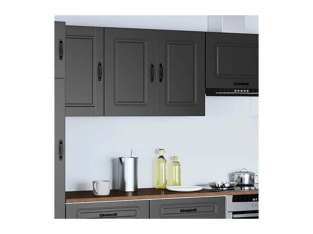 Mobile da cucina in legno ingegnerizzato nero