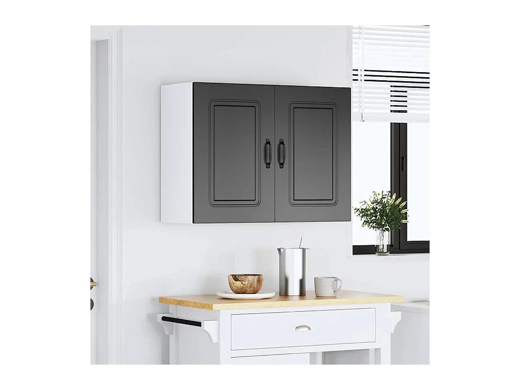 Mobile da cucina in legno ingegnerizzato nero