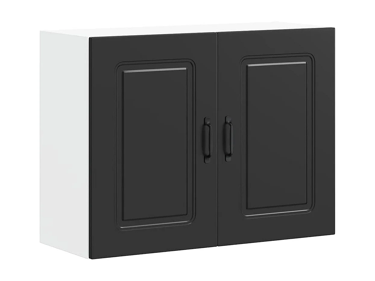 Armoire murale de cuisine noir bois d'ingénierie