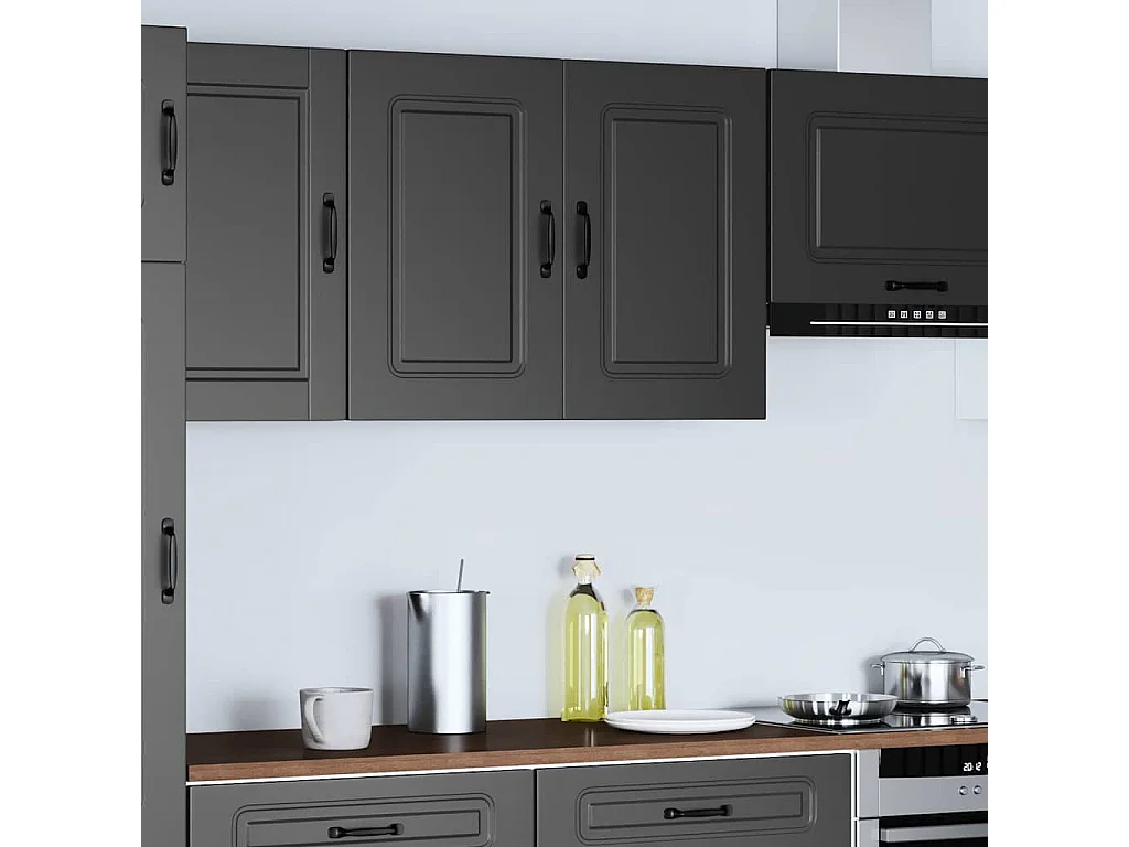 Armoire murale de cuisine noir bois d'ingénierie