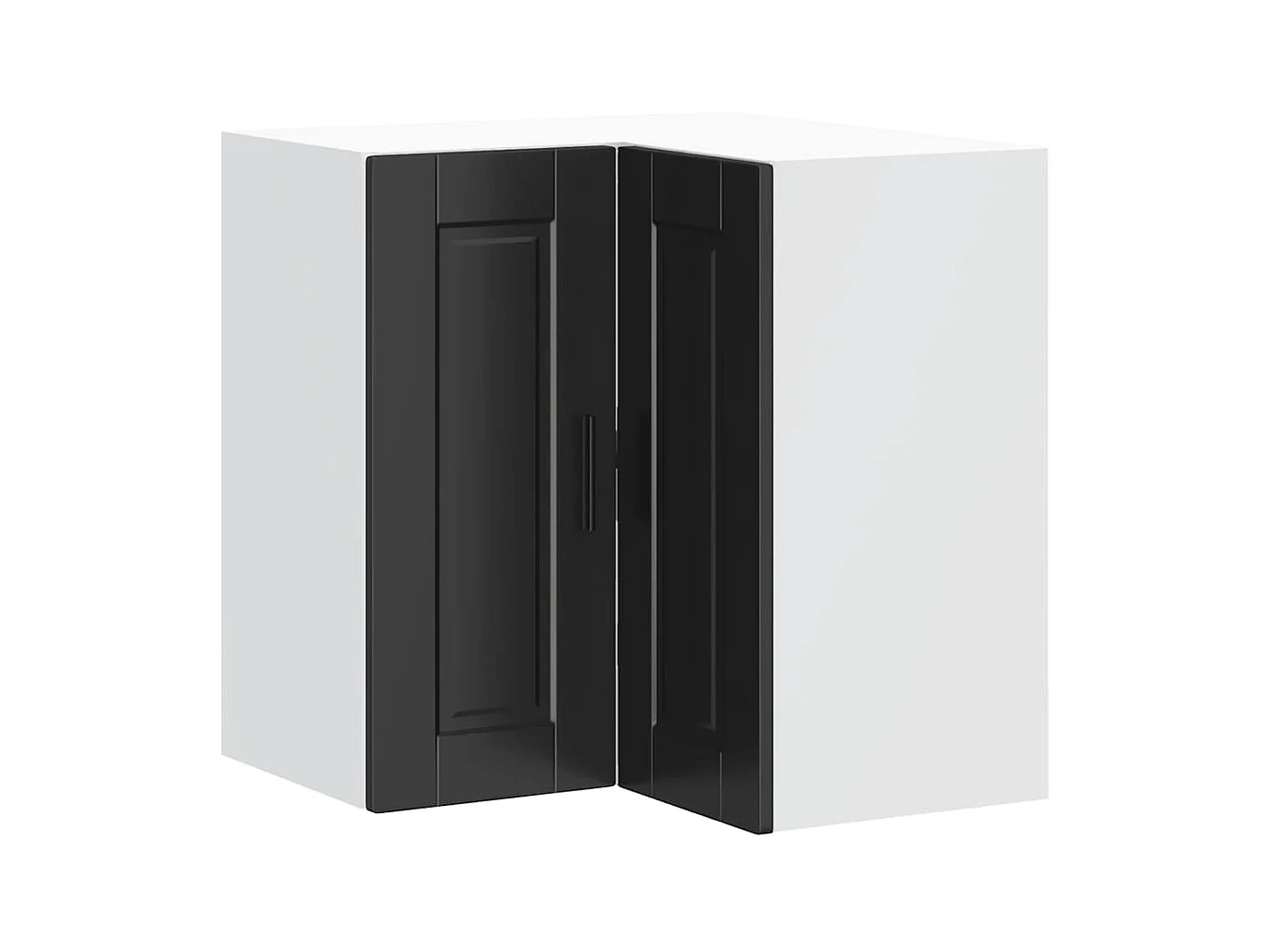 Mobiletto angolare da cucina in legno ingegnerizzato nero Porto