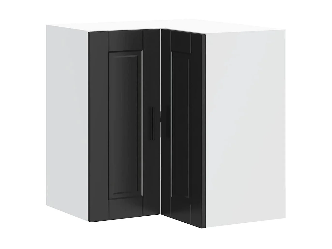 Armoire d'angle murale de cuisine noir bois d'ingénierie