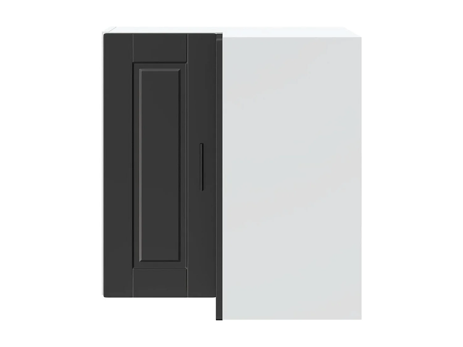 Armoire d'angle murale de cuisine noir bois d'ingénierie