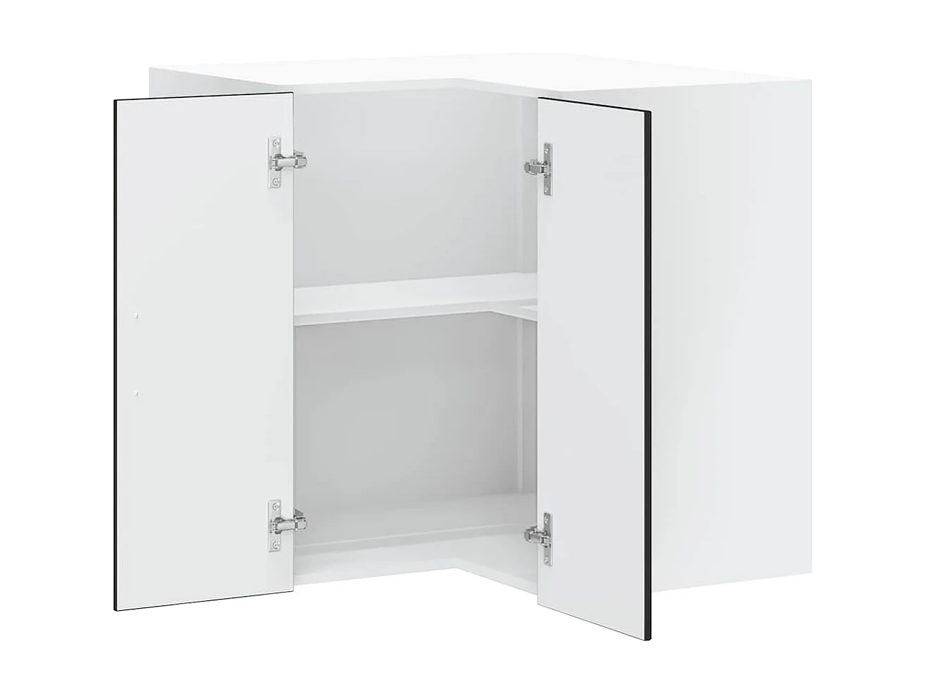 Armoire d'angle murale de cuisine noir bois d'ingénierie