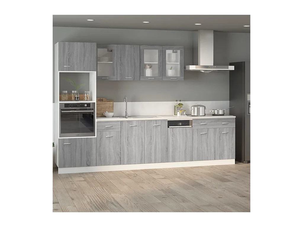 Mobiletto da terra grigio Sonoma con cassetto 80x46x81,5 cm