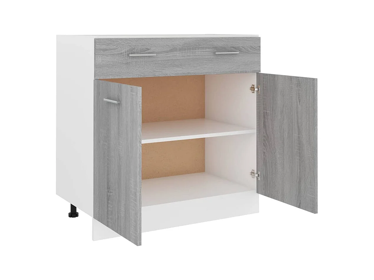 Mobiletto da terra grigio Sonoma con cassetto 80x46x81,5 cm