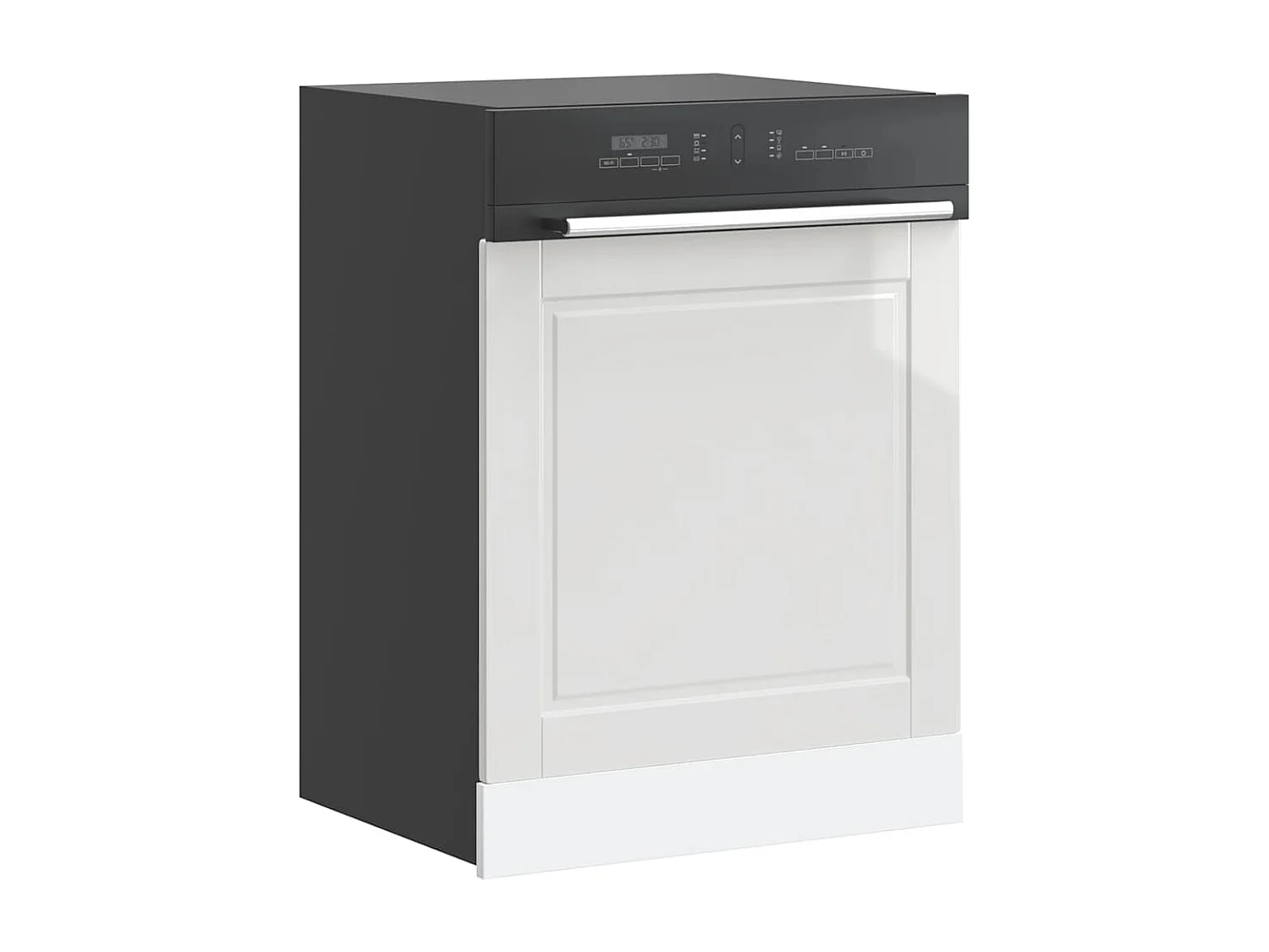 Panneau de lave-vaisselle blanc brillant 60x1,5x67 cm