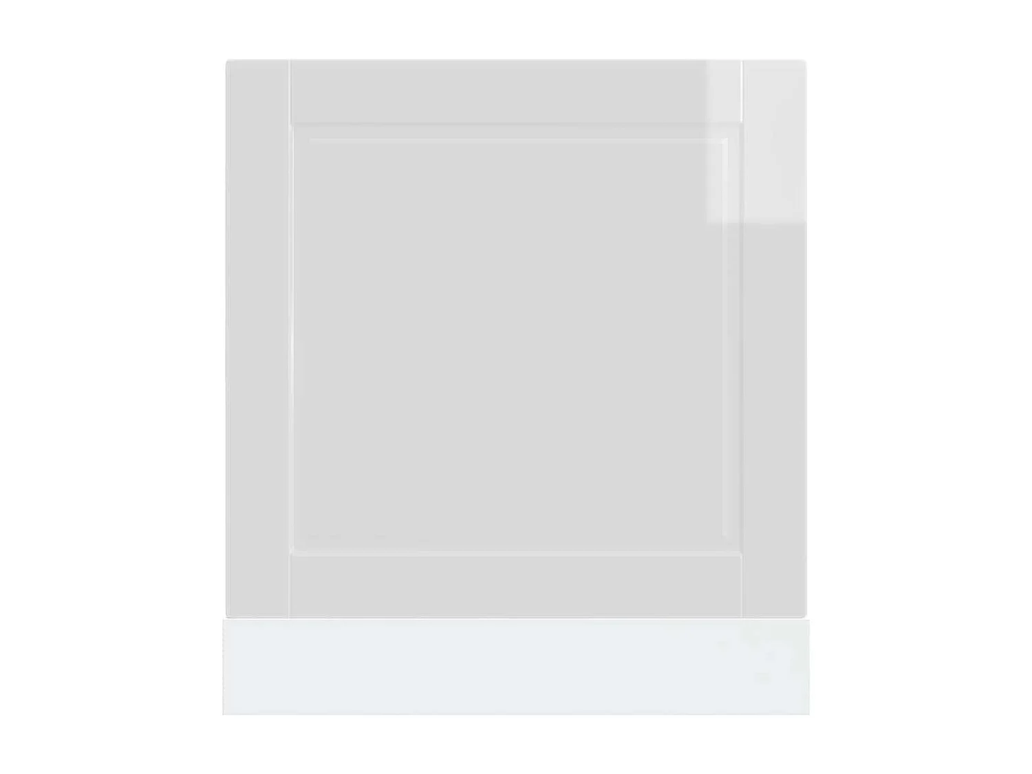 Panneau de lave-vaisselle blanc brillant 60x1,5x67 cm