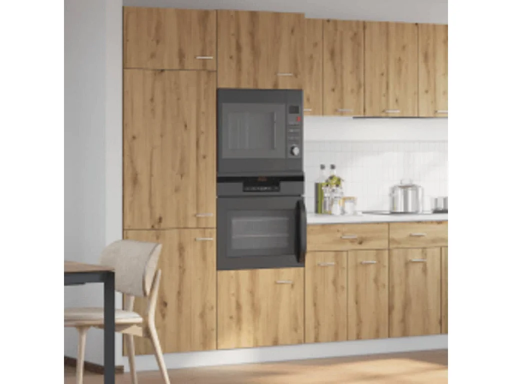 Mueble para microondas "Lyon", roble artesanal, 60x57x207 cm