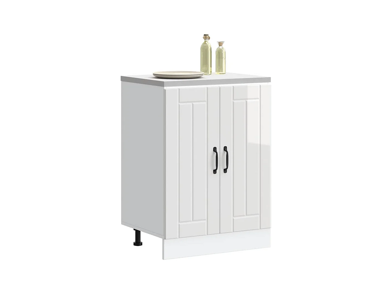 Mobile lavabo base in legno ingegnerizzato bianco lucido Lucca