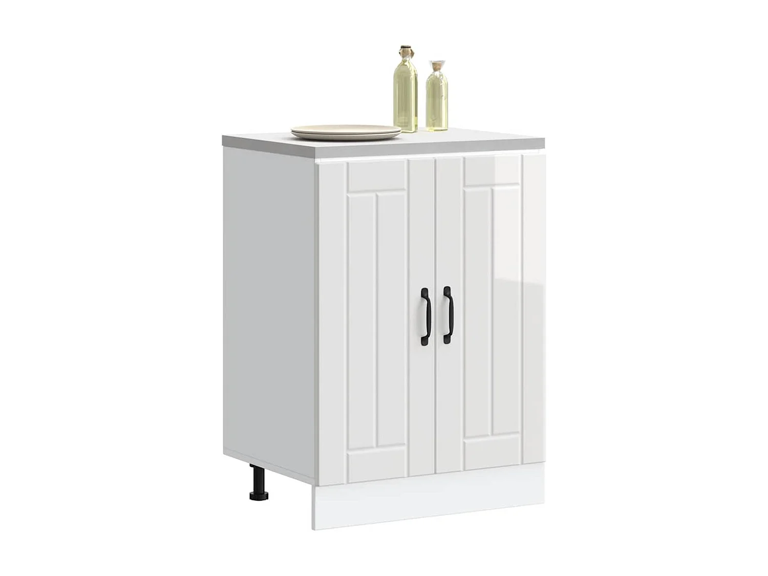 Meuble de base de lavabo blanc brillant bois ingénierie