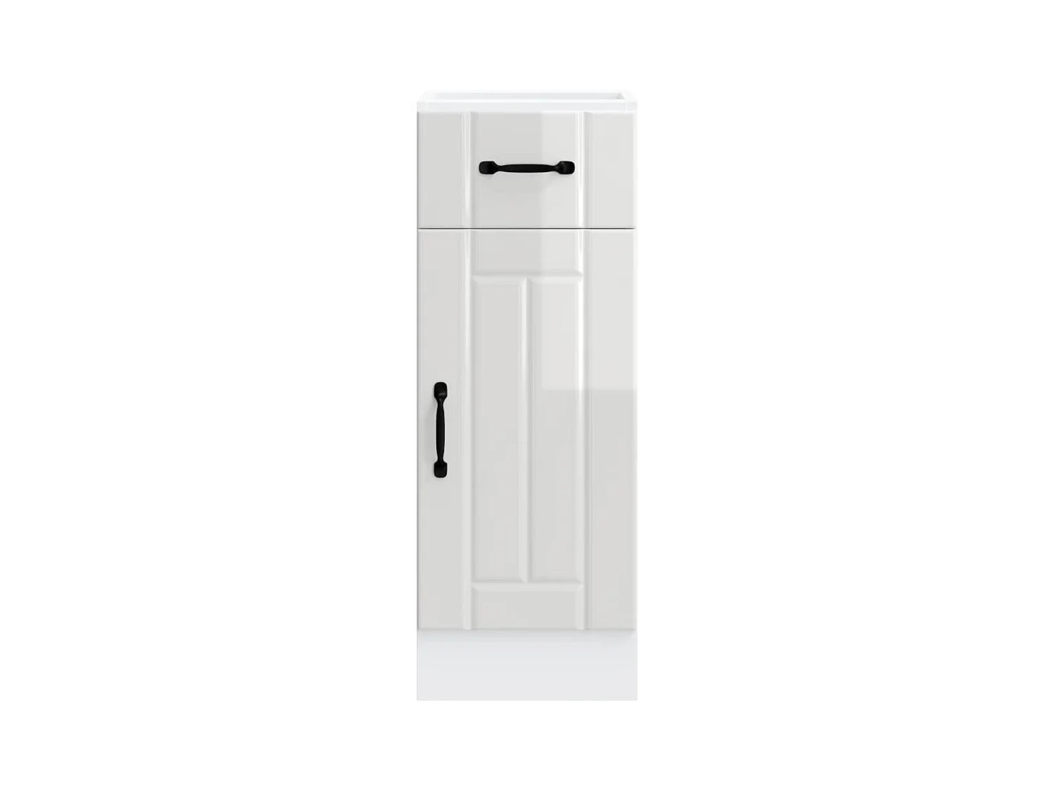 Armoire de cuisine blanc brillant bois ingénierie