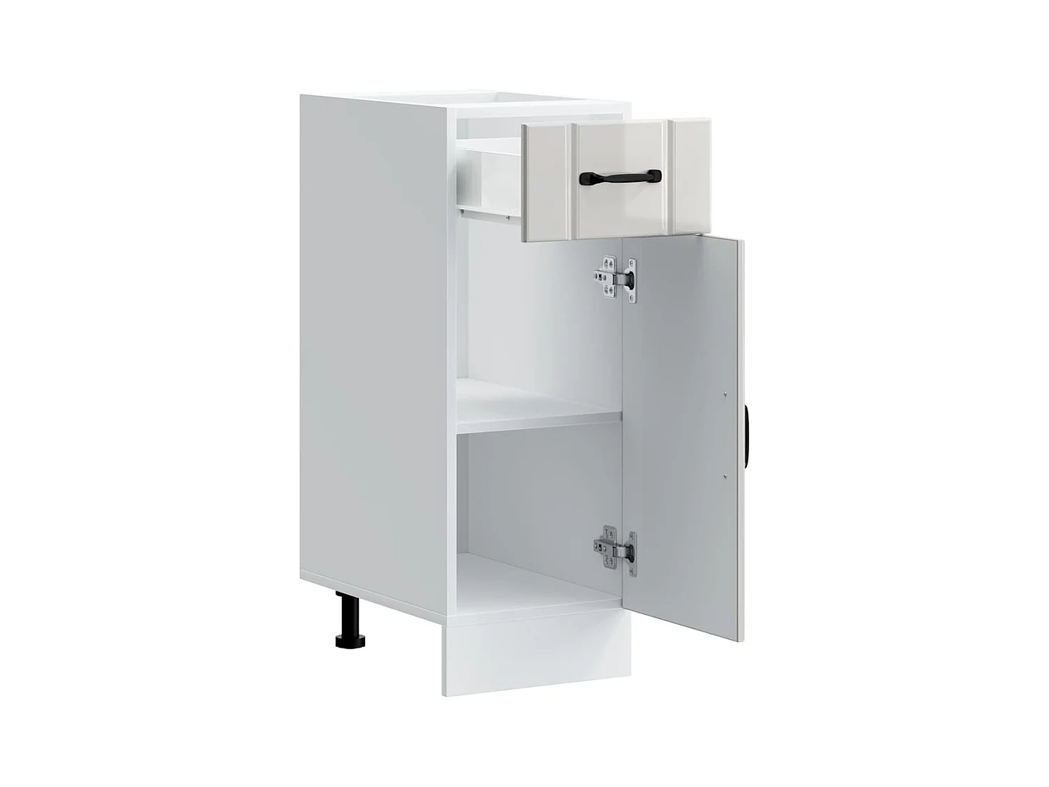 Armoire de cuisine blanc brillant bois ingénierie