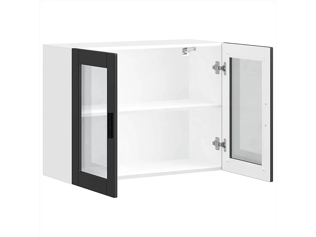 Armoire murale de cuisine avec porte en verre noir