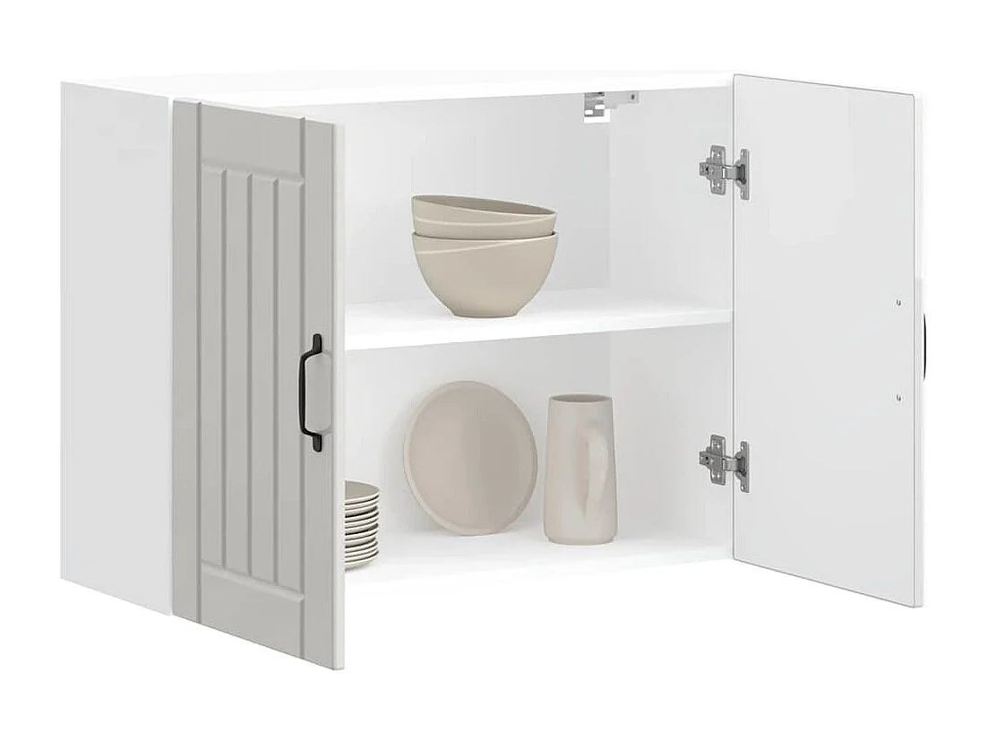 Mobile pensile da cucina in legno ingegnerizzato bianco lucido