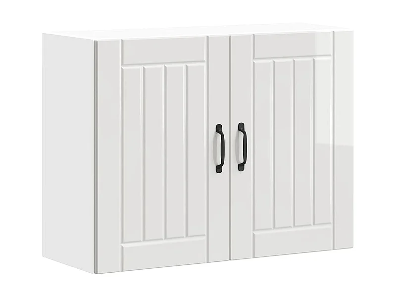 Armoire murale de cuisine blanc brillant bois ingénierie