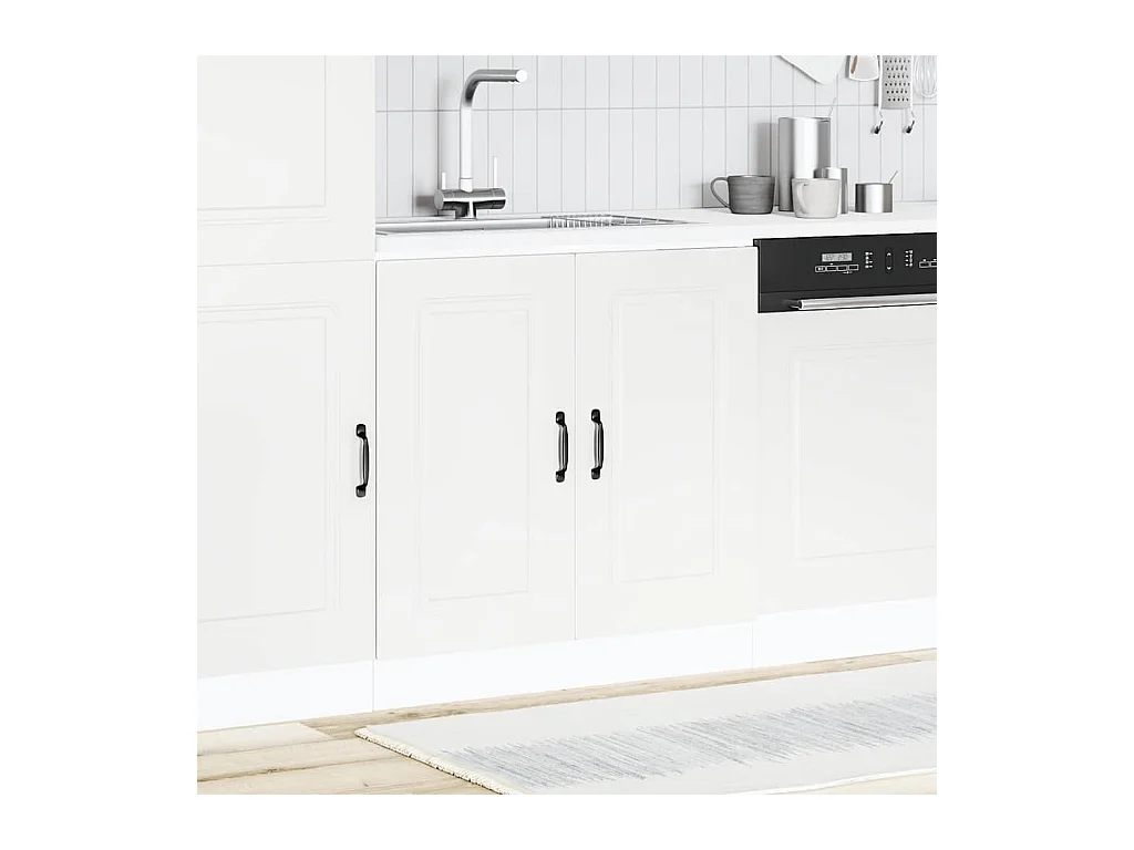 Meuble bas pour évier blanc 80x46x81,5cm bois ingénierie