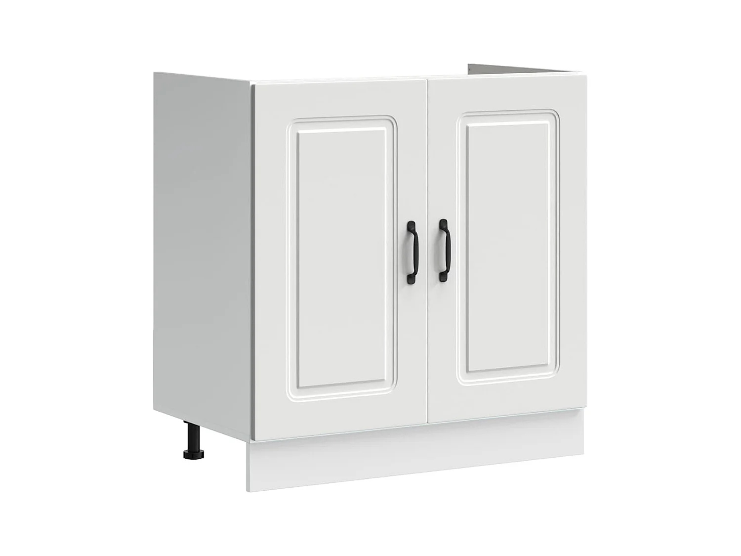 Meuble bas pour évier blanc 80x46x81,5cm bois ingénierie