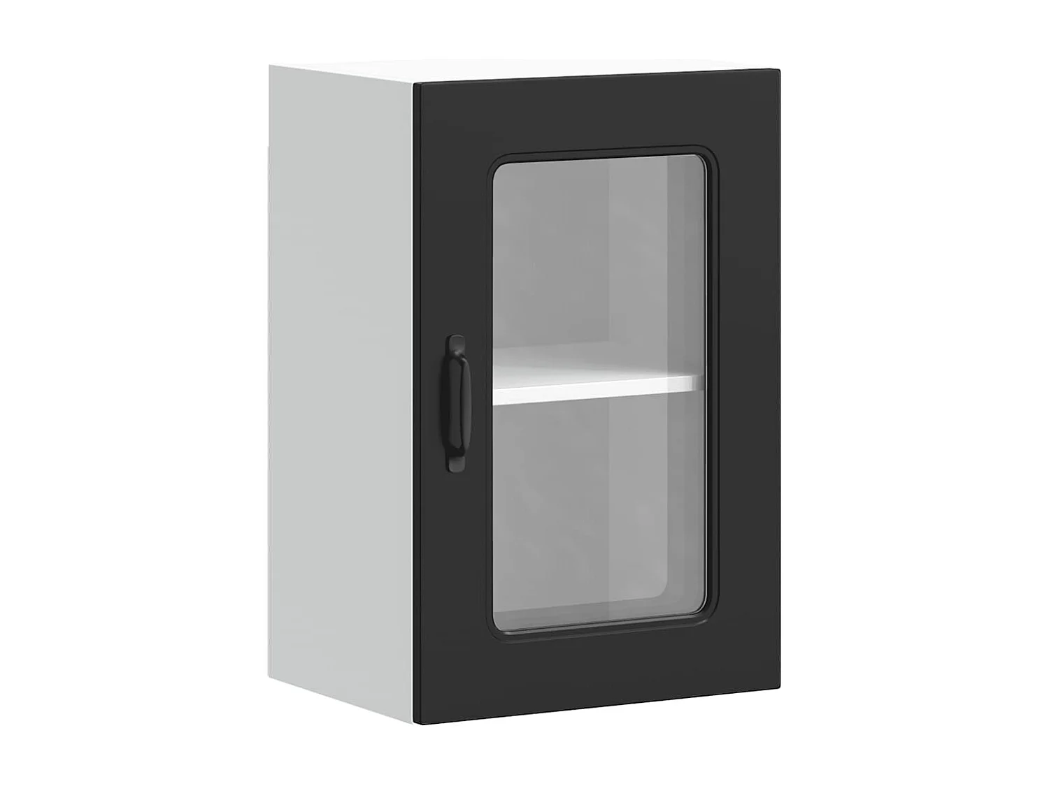Armoire murale de cuisine avec porte en verre noir