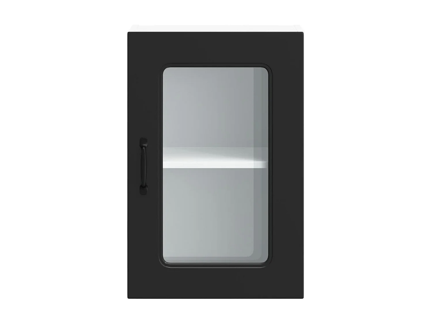 Armoire murale de cuisine avec porte en verre noir