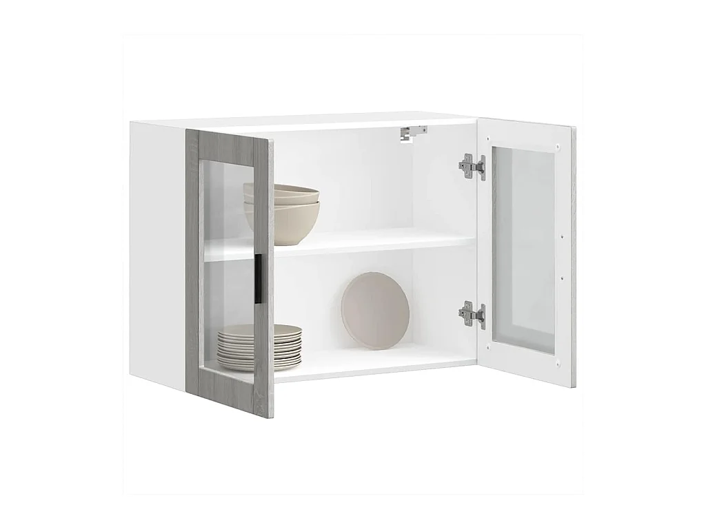 Mobiletto da cucina Sonoma Gray con anta in vetro