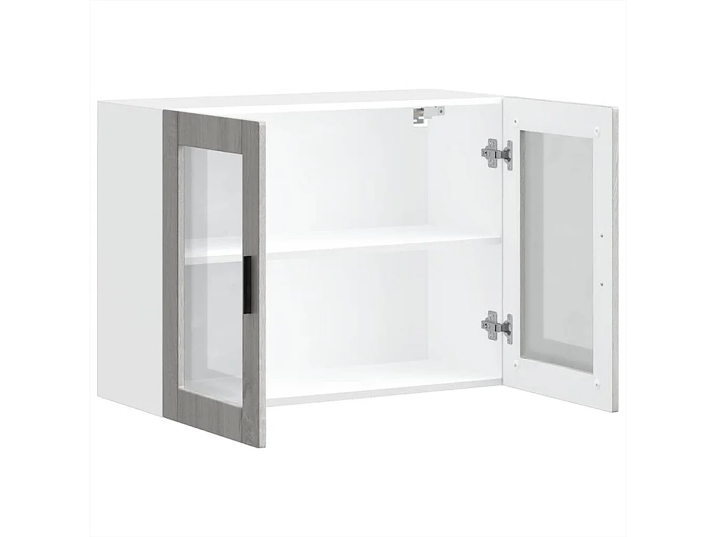 Sonoma Grijze Keukenwandkast met Glazen Deur