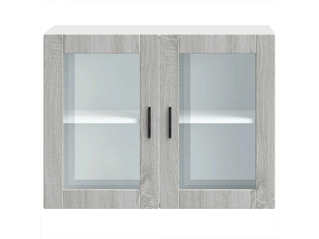 Sonoma Grijze Keukenwandkast met Glazen Deur
