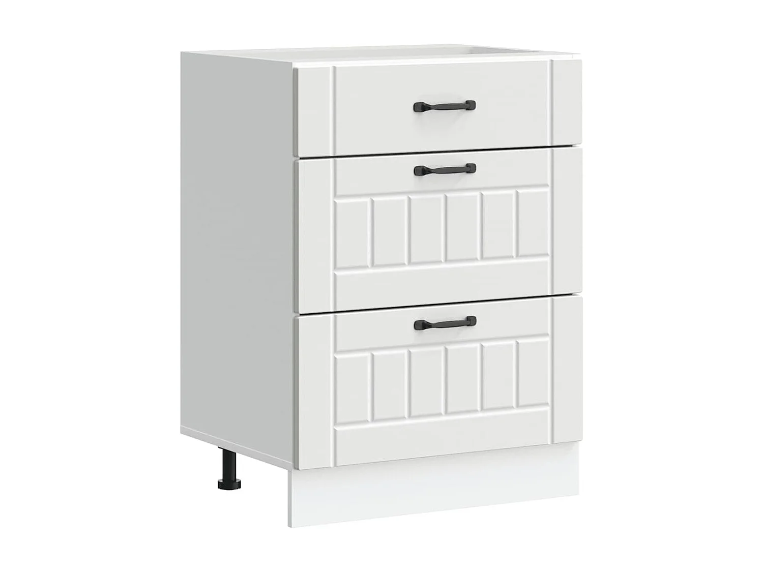 witte keukenkast van bewerkt hout