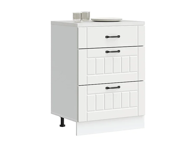 weißer Küchenschrank aus Holzwerkstoff