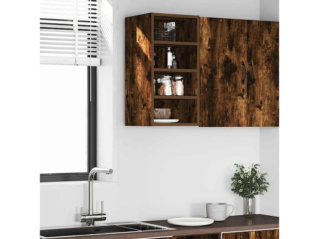 Armoire suspendue chêne fumé 30x29,5x60 cm
