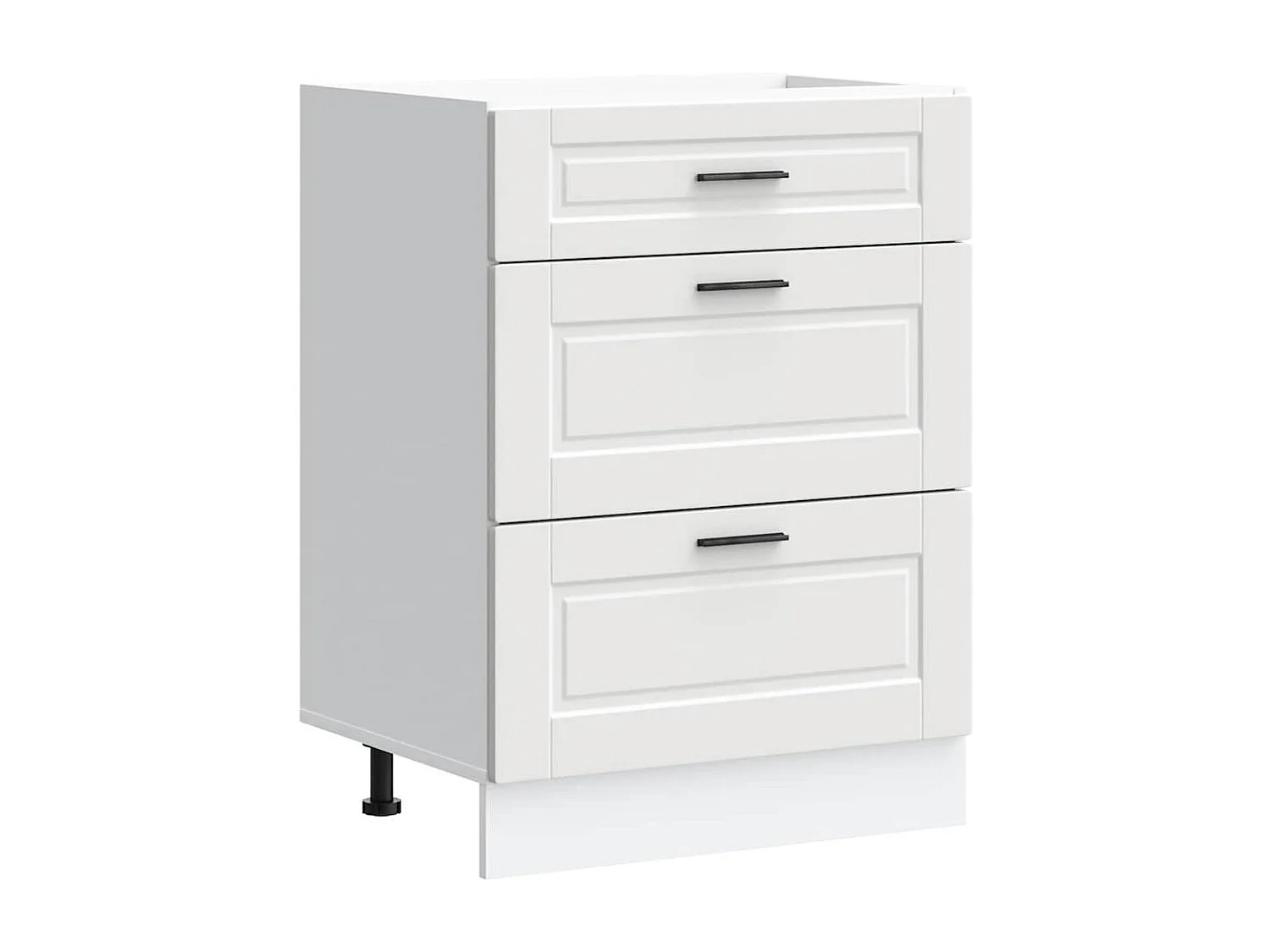 witte keukenkast van bewerkt hout