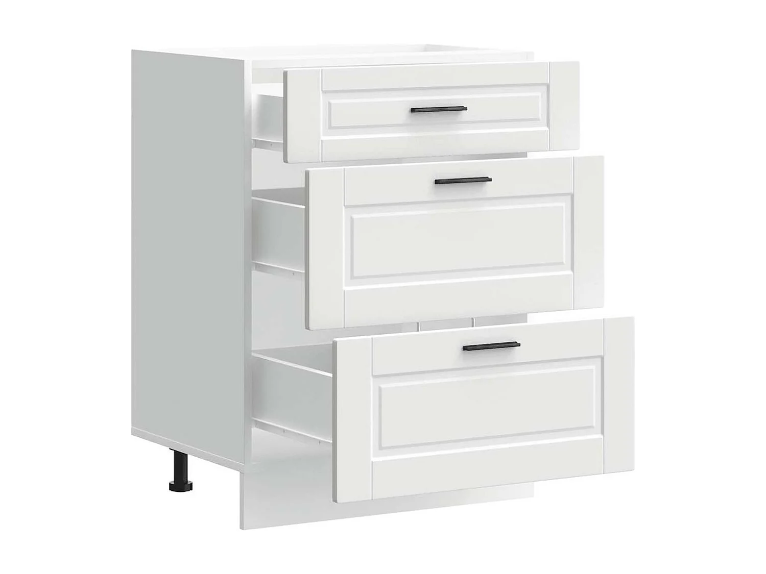 witte keukenkast van bewerkt hout