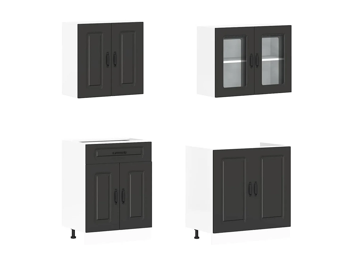 Ensemble d'armoires de cuisine 4 pcs bois d'ingénierie